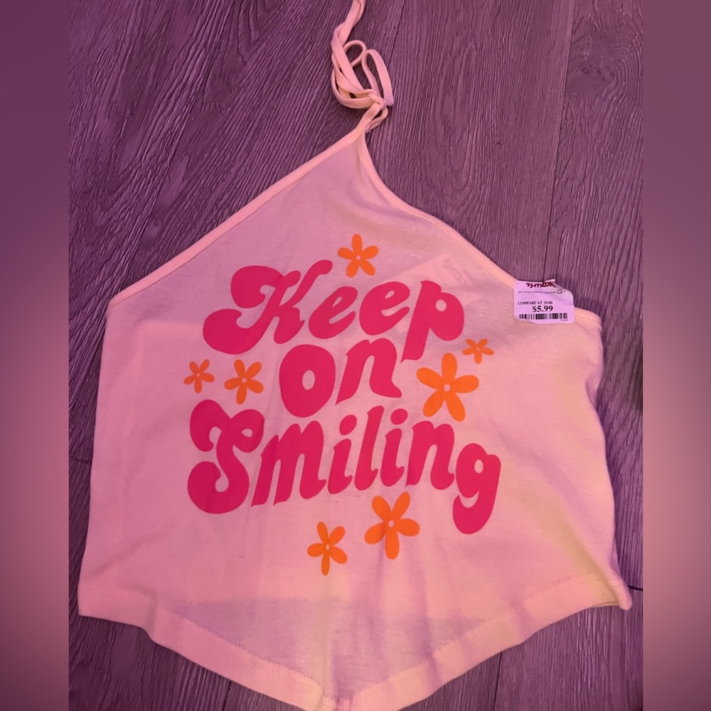 Yellow halter tie top small